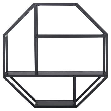 Nástěnná police SARON 77x77 cm černá