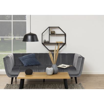 Nástěnná police SARON 77x77 cm dub/černá