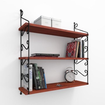 Nástěnná police SERAMONI 80x72 cm hnědá