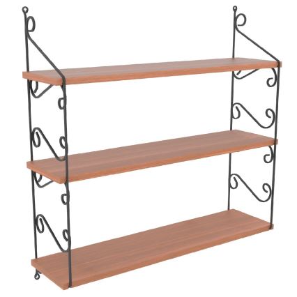 Nástěnná police SERAMONI 80x72 cm hnědá