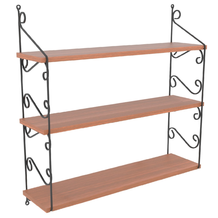 Nástěnná police SERAMONI 80x72 cm hnědá