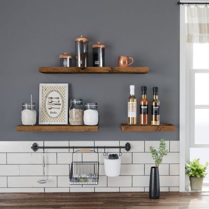 Nástěnná police SHELFY hnědá