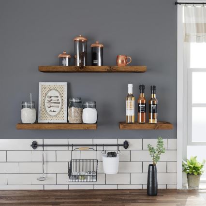 Nástěnná police SHELFY hnědá