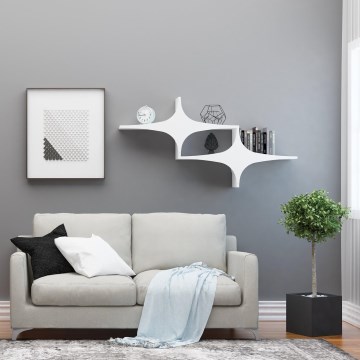 Nástěnná police SUSEN 69x135 cm bílá