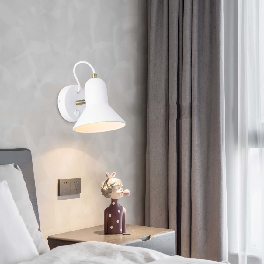 Nástěnné bodové svítidlo ASTAMA 1xE27/40W/230V bílá/mosaz