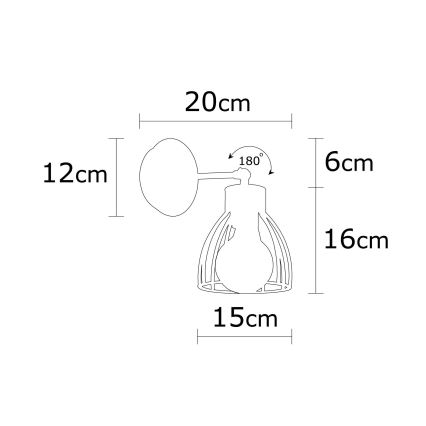 Nástěnné bodové svítidlo KEMAH 1xE27/100W/230V