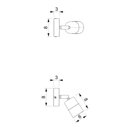 Nástěnné bodové svítidlo MIZU 1xGU10/8W/230V černá/mosaz