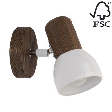 Nástěnné bodové svítidlo NEL 1xE27/15W/230V borovice – FSC certifikováno