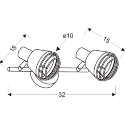 Nástěnné bodové svítidlo NERIA 2xE14/40W/230V černá/měděná