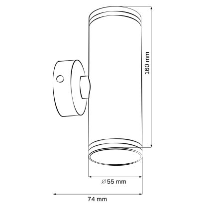Nástěnné bodové svítidlo PARIS 2xGU10/10W/230V IP20 černá