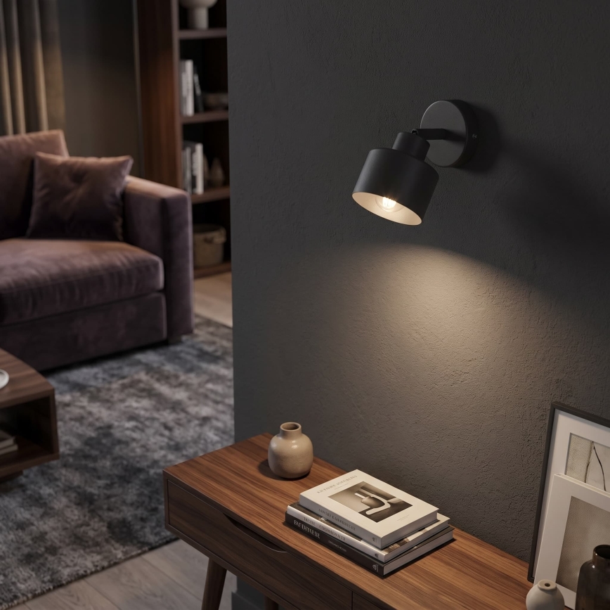 Nástěnné bodové svítidlo PARKLA 1xE27/15W/230V černá