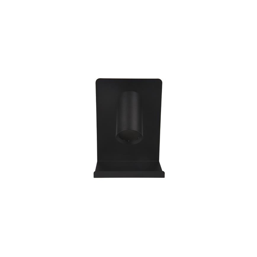 Nástěnné bodové svítidlo s poličkou a USB nabíječkou 1xGU10/35W/230V černá