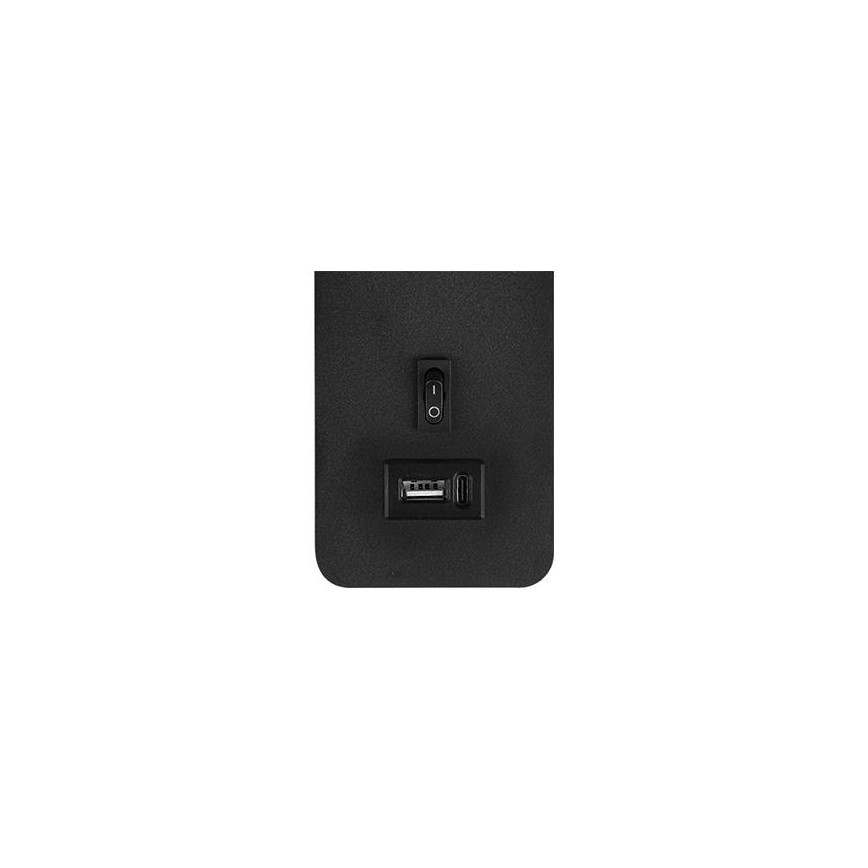 Nástěnné bodové svítidlo s USB nabíječkou 1xG9/35W/230V černá/zlatá