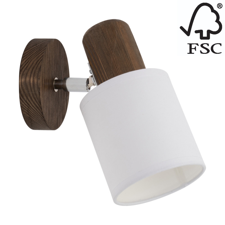 Nástěnné bodové svítidlo TRENDY 1xE27/15W/230V borovice – FSC certifikováno