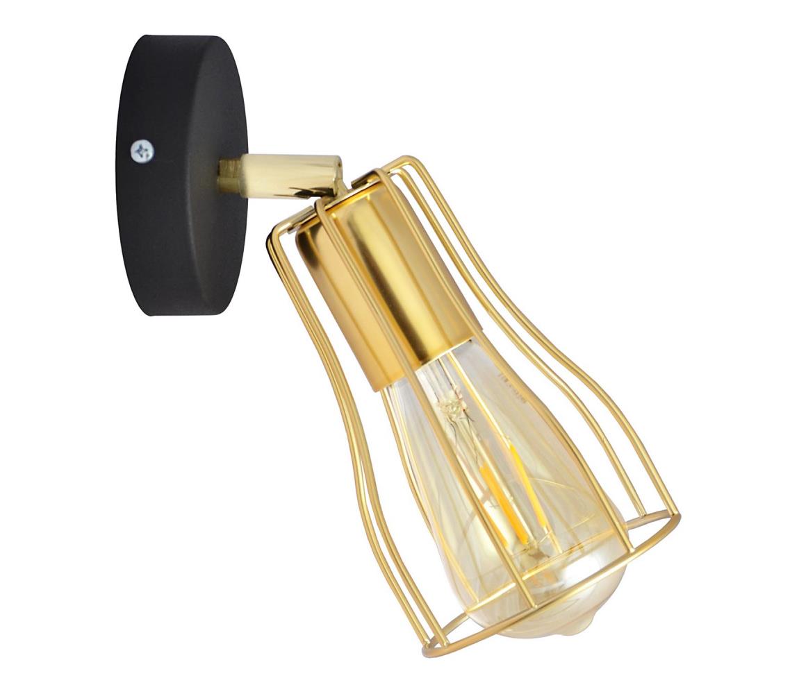 Helam Nástěnné bodové svítidlo TUBE 1xE27/60W/230V zlatá/černá HE1394
