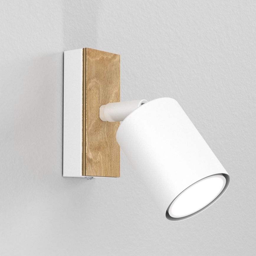 Nástěnné bodové svítidlo TULON 1xGU10/8W/230V bílá/dub