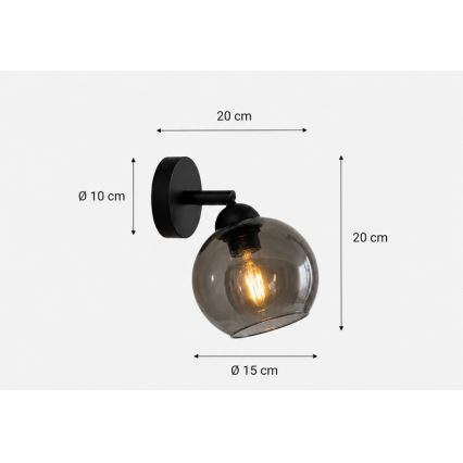 Nástěnné bodové svítidlo UNO 1xE27/60W/230V černá