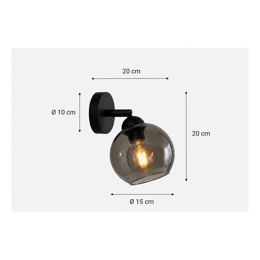 Nástěnné bodové svítidlo UNO 1xE27/60W/230V černá