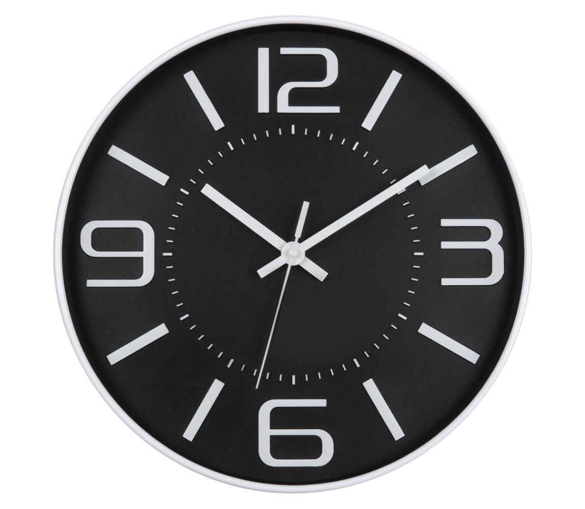  Nástěnné hodiny 1xAA 29 cm černá 