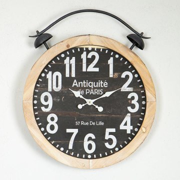Nástěnné hodiny 1xAA pr. 50 cm béžová/černá