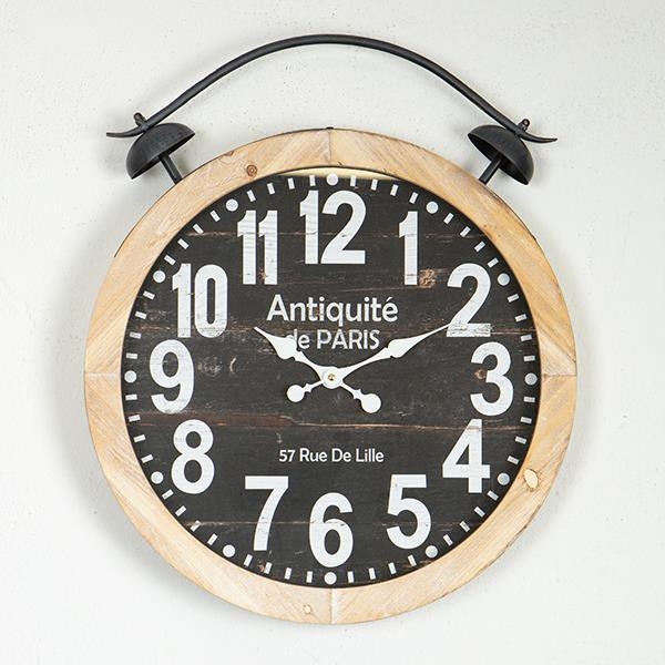Nástěnné hodiny 1xAA pr. 50 cm béžová/černá