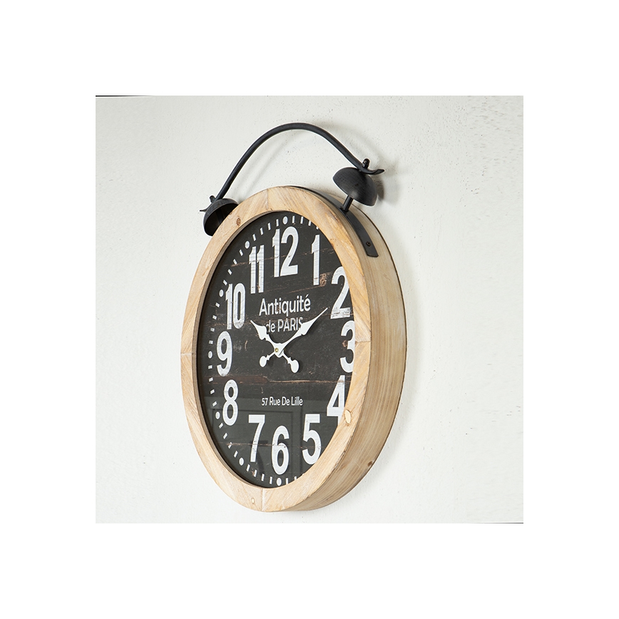 Nástěnné hodiny 1xAA pr. 50 cm béžová/černá