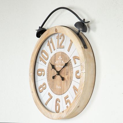 Nástěnné hodiny 1xAA pr. 50 cm béžová