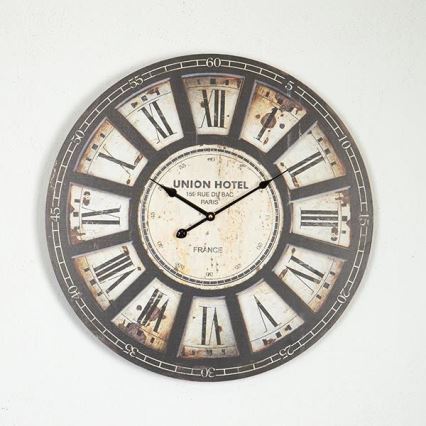 Nástěnné hodiny 1xAA pr. 58,2 cm černá/béžová