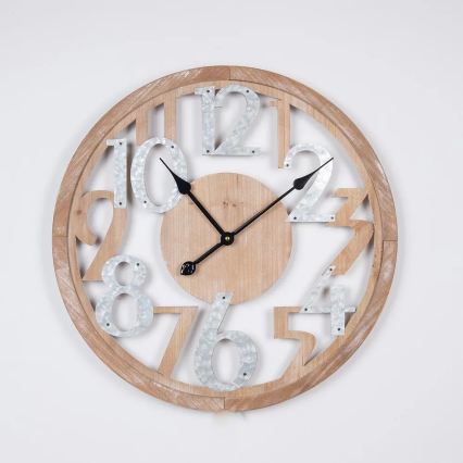 Nástěnné hodiny 1xAA pr. 60 cm béžová/bílá