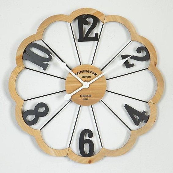Nástěnné hodiny 1xAA pr. 60 cm béžová/černá