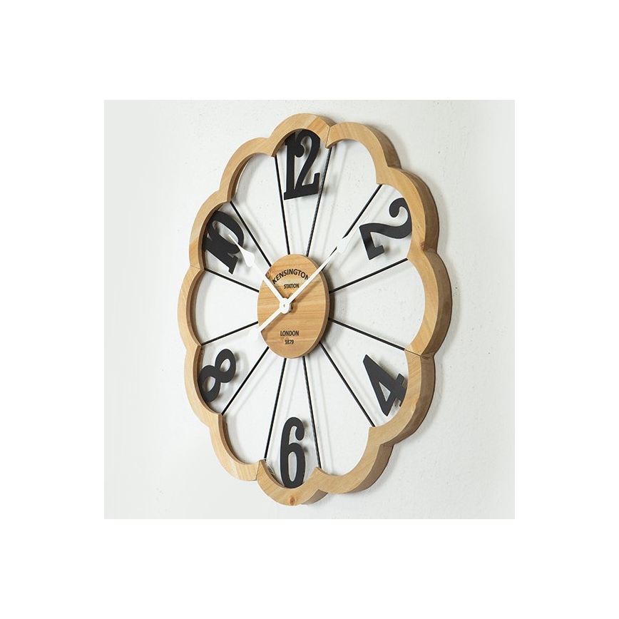 Nástěnné hodiny 1xAA pr. 60 cm béžová/černá
