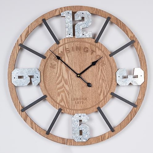 Nástěnné hodiny 1xAA pr. 60 cm béžová