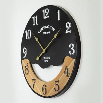 Nástěnné hodiny 1xAA pr. 60 cm černá/béžová