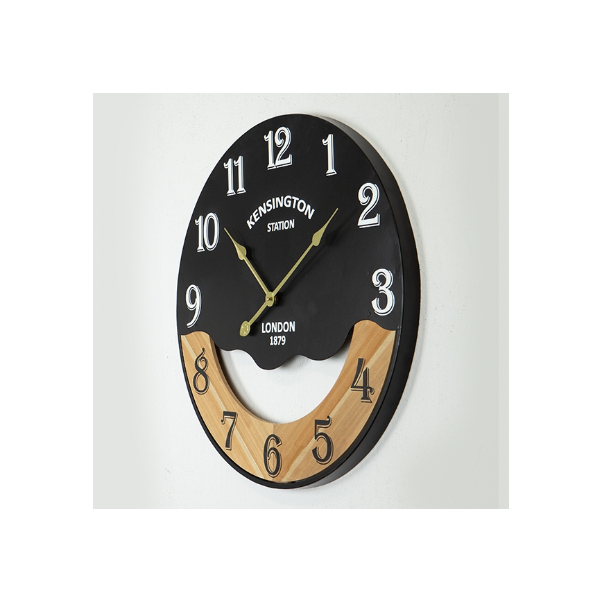 Nástěnné hodiny 1xAA pr. 60 cm černá/béžová