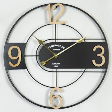 Nástěnné hodiny 1xAA pr. 60 cm černá