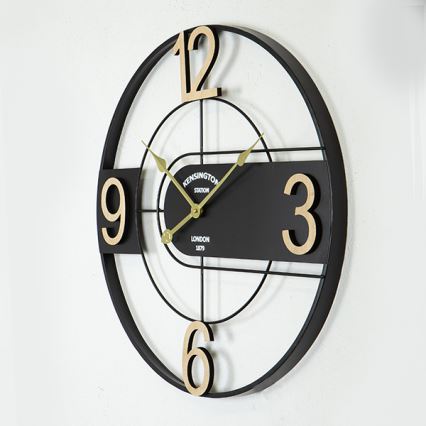 Nástěnné hodiny 1xAA pr. 60 cm černá