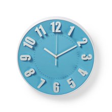 Nástěnné hodiny 3D design 1xAA modrá/bílá