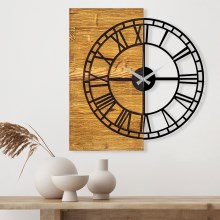 Nástěnné hodiny 55x58 cm 1xAA dřevo/kov