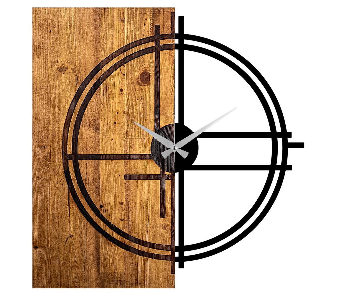  Nástěnné hodiny 58x56 cm 1xAA dřevo/kov 