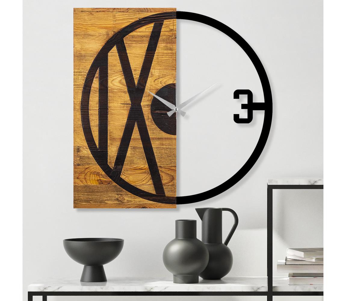  Nástěnné hodiny 58x58 cm 1xAA dřevo/kov 
