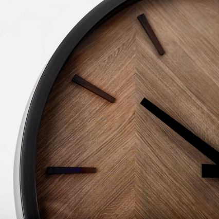 Nástěnné hodiny pr. 30 cm 1xAA černá/hnědá