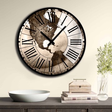 Nástěnné hodiny pr. 50 cm 1xAA hnědá