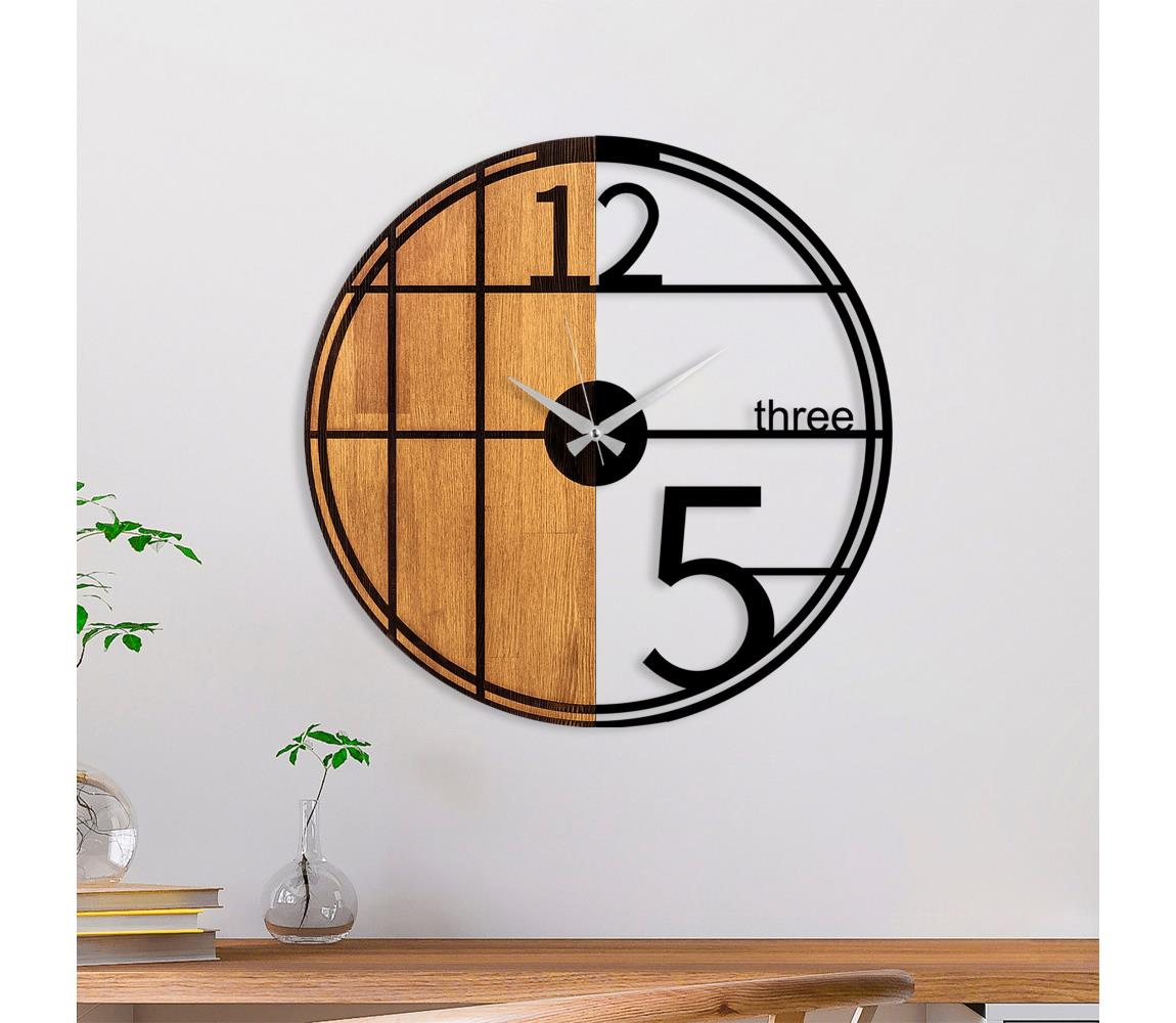  Nástěnné hodiny pr. 56 cm 1xAA dřevo/kov 