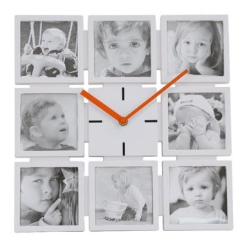 Nástěnné hodiny s fotorámečky 1xAA