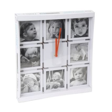 Nástěnné hodiny s fotorámečky 1xAA