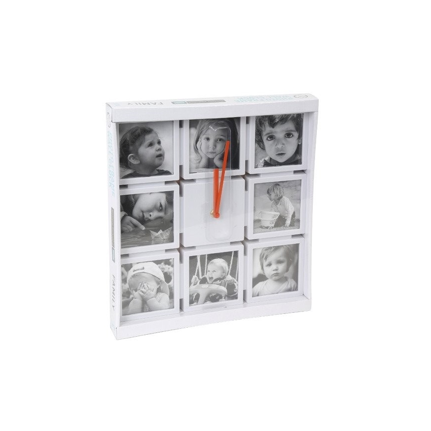 Nástěnné hodiny s fotorámečky 1xAA