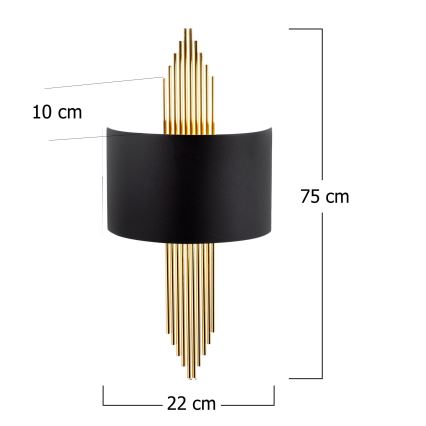 Nástěnné svítidlo 1xE27/40W/230V zlatá/černá