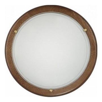 Nástěnné svítidlo 2xE27/60W/230V ořech pr.40 cm