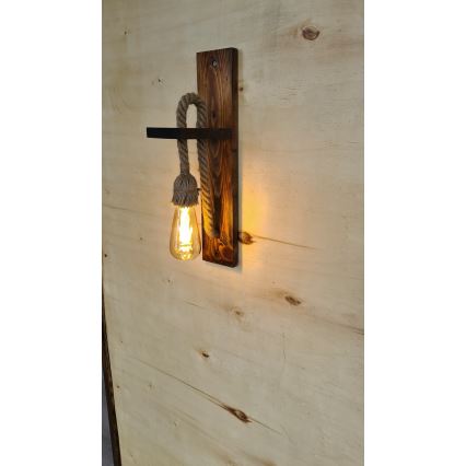 Nástěnné svítidlo AHSAP 1xE27/40W/230V borovice ořech