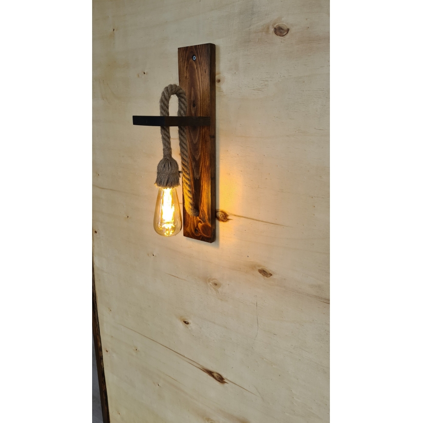Nástěnné svítidlo AHSAP 1xE27/40W/230V borovice ořech